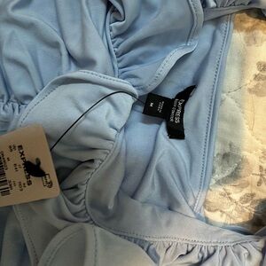 Express light blue runched tank